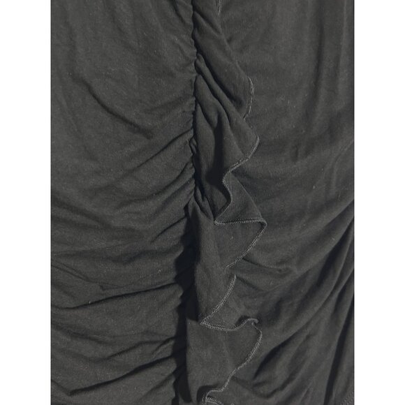 BCBGMaxAzria Women's Ruched Ruffle Sleeveless Top in Black - Sz M - Picture 3 of 5